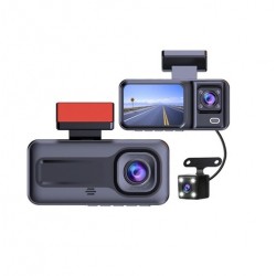 H98 Full Hd 1080P Wi-fi Full Hd 3 Kameralı Araç Içi Kamera Araba Güvenlik Kamerası Gece Görüşü  Ön Geri iç Kayıt IR LED