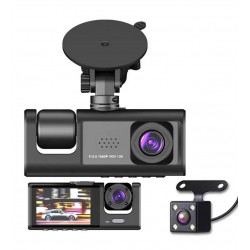 H309 Full Hd 1080P Wi-fi Full Hd Üç Kameralı Araç Içi Kamera Araba Güvenlik Kamerası Gece Görüşü Ön Geri iç Kayıt IR LED