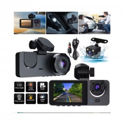 H15 Wifi Full Hd 1080P Yüksek Hassasiyetli Üç Kameralı Araç Içi Kamera Araba Güvenlik Kamerası Gece Görüşü Ön Geri iç Kayıt IR LED