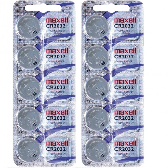 Maxell Cr2032 Lityum Pil 10 lu Blister Saat Pili Düğme Pil Yeni Tarih Lityum, 3 V, 230 mAh	