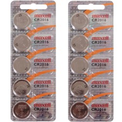 Maxell Cr2016 Lityum Pil 10 lu Blister Saat Pili Düğme Pil Yeni Tarih Lityum, 3 V, 90 mAh