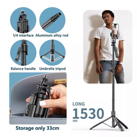 L16 Selfie Çubuğu Uzaktan Kumandalı 153 Cm Tripod Özçekim 360 Derece Alüminyum Masa Üstü Tripod L16 Selfie Çubuğu Uzaktan Kumandalı 153 Cm Tripod Özçekim 360 Derece Alüminyum Masa Üstü Tripod
