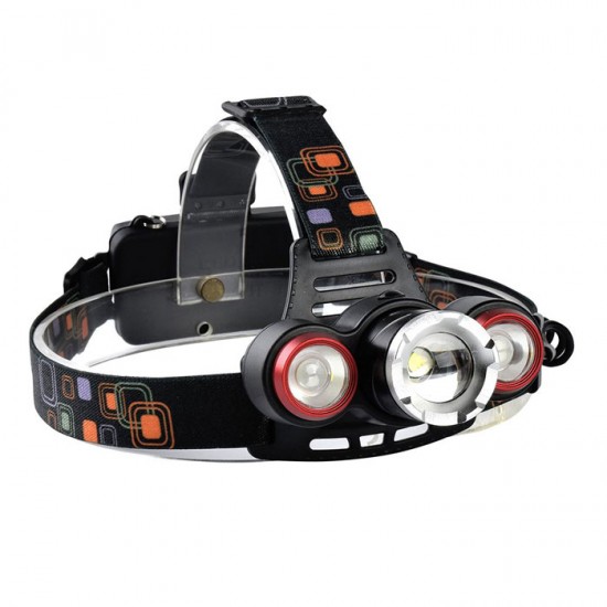 Kafa Lambası 6000 Lümen Şarjlı 3 Başlıklı Cree T6 Led Kafa Feneri Zoom Selektör Ht-632