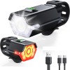 Ht-27 Şarjlı Bisiklet Işığı Ön Arka Flaşlı Usb 4 Mod Stop Lambası Aydınlatma Işık Seti IP65 Su Geçirmez Lamba Motosiklet Yan Işık