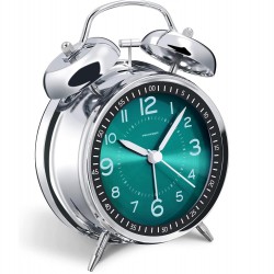 Yüksek Sesli Alarmlı Saat  Büyük Boy Nostaljik Analog Çalar Saat Fosforlu Işıklı Alarmlı Metal Gövde Saniyeli Şarjlı Pilli Saat