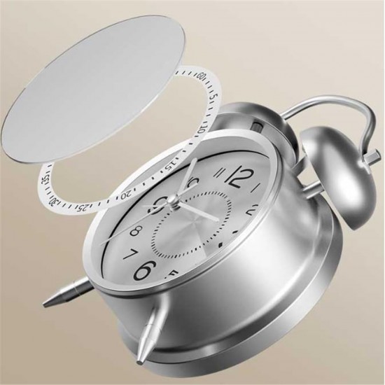 Yüksek Sesli Alarmlı Saat Büyük Boy Nostaljik Analog Çalar Saat Fosforlu Işıklı Alarmlı Metal Gövde Akar Saniyeli Sessiz Şarjlı Pilli Saat HT-860