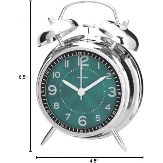 Yüksek Sesli Alarmlı Saat  Büyük Boy Nostaljik Analog Çalar Saat Fosforlu Işıklı Alarmlı Metal Gövde Saniyeli Şarjlı Pilli Saat