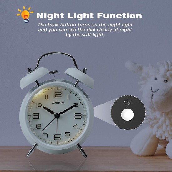 Yüksek Sesli Alarmlı Saat Nostaljik Analog Çalar Saat Fosforlu Işıklı Alarmlı Metal Gövde Akar Saniyeli Sessiz Pilli Saat HT-850