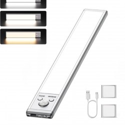 HT_33 Şarjlı Tak Çıkar Akıllı Hareket Sensörlü Kablosuz Led Lamba 76 Led 3 Farklı Renk Sıcaklığı 24 Cm Led Işık Mutfak Koridor Dolap 