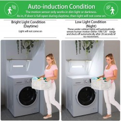 HT_33 Şarjlı Tak Çıkar Akıllı Hareket Sensörlü Kablosuz Led Lamba 76 Led 3 Farklı Renk Sıcaklığı 24 Cm Led Işık Mutfak Koridor Dolap 