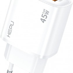 HP-C31 45 Watt GaN Şarj Adaptörü 2-Port Fast Charger Hızlı Şarj Adaptörü type c Kablo Dual-Port Charger QC 3.0