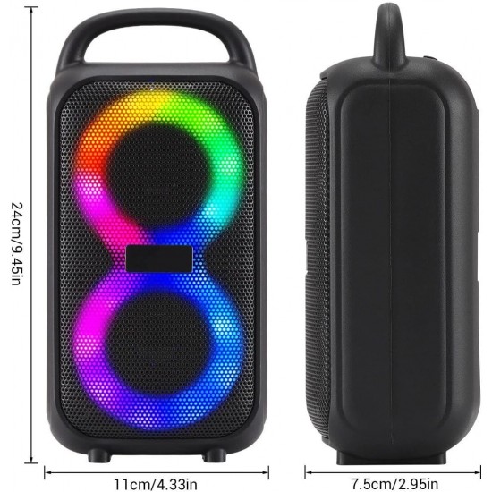 HT-983 Taşınabilir Bluetooth Hoparlör 2×3” Hoparlör 6W Rgb Tws Destekli Extra Bass TF Card Usb Müzik Kutusu