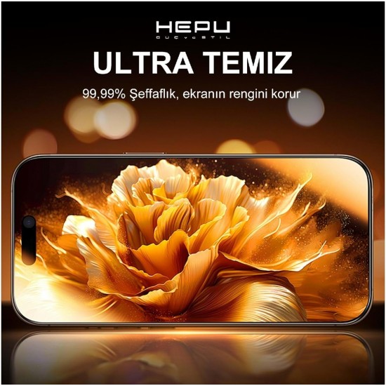 Hepu Armor Premium Apple Iphone Ekran Koruyucu 9H iphone 17/iphone/16 iphone 15/iphone 14/13/12/11 Tüm modeller İçin HD Ekran Koruyucu Darbelere Karşı Dayanıklı Temperli Cam