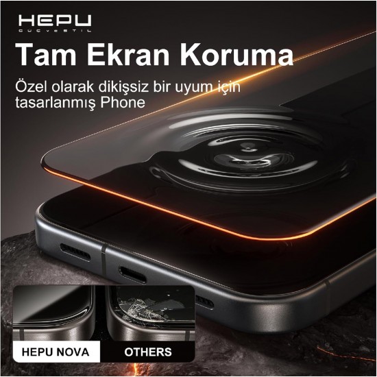 Hepu Nova Clear Apple Iphone Ekran Koruyucu 9H iphone 17/iphone/16 iphone 15/iphone 14/13/12/11 Tüm modeller İçin HD Ekran Koruyucu Darbelere Karşı Dayanıklı Temperli Cam 