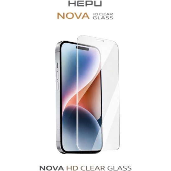 Hepu Nova Clear Apple Iphone Ekran Koruyucu 9H iphone 17/iphone/16 iphone 15/iphone 14/13/12/11 Tüm modeller İçin HD Ekran Koruyucu Darbelere Karşı Dayanıklı Temperli Cam 