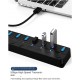 H-507 7 Port Usb 3.0 Hub Çoklayıcı Işıklı Açma Kapama Düğmeli Splitter Windows uyumlu Çoğaltıcı Switch  5 Gbps