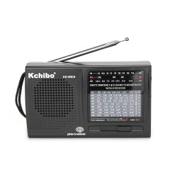 K-9813 Dünya Radyosu AM FM SW1-9 12 Bant Radyo Manuel Frekans Ayarlı Fm Radyo Hassas Pilli Cep Radyosu
