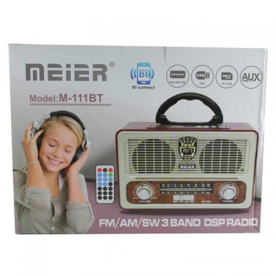 M-111BT Vintage Bluetootlu Nostaljik Radyo Ahşap M-111BT Vintage Bluetootlu Nostaljik Radyo Ahşap