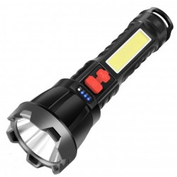 P-1000 Uzun Menzilli Süper Parlak El Feneri USB Şarj Edilebilir COB LED Taktik El Feneri