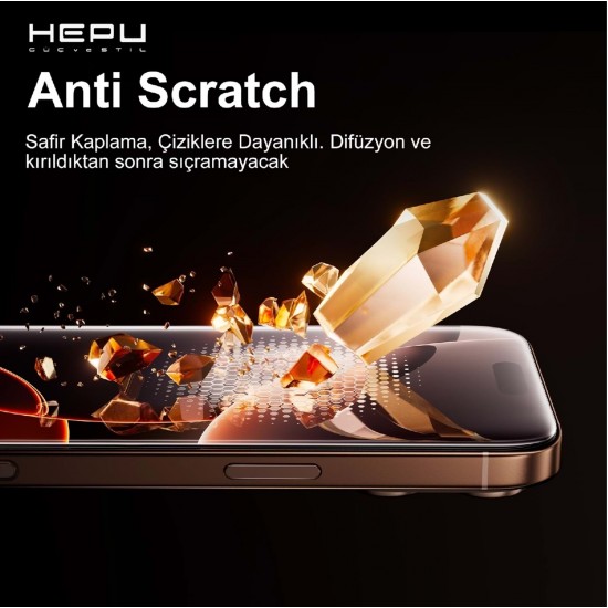 Hepu Armor Premium Privacy Apple Iphone Hayalet Ekran Koruyucu 9H iphone 17/iphone/16 iphone 15/iphone 14/13/12/11 Tüm modeller İçin HD Ekran Koruyucu Dayanıklı Temperli Cam 