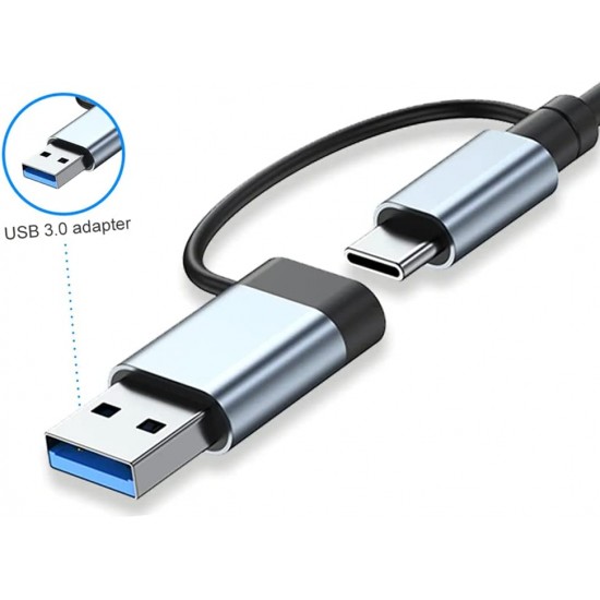 Alüminyum Usb Hub 7 in 1 USB / Type-c To USB A, USB C, USB 2.0 / 3.0 Çevirici Adaptör Çok Portlu Tak Çalıştır Usb Çevirici