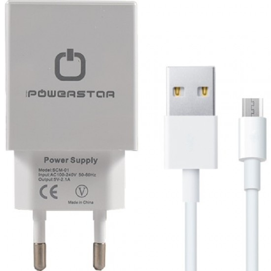 Powerstar Samsung Huawei Xiaomi 2 USB Hızlı Şarj Aleti & Data Kablosu 2.1A Scm-01 Powerstar Samsung Huawei Xiaomi 2 USB Hızlı Şarj Aleti & Data Kablosu 2.1A Scm-01