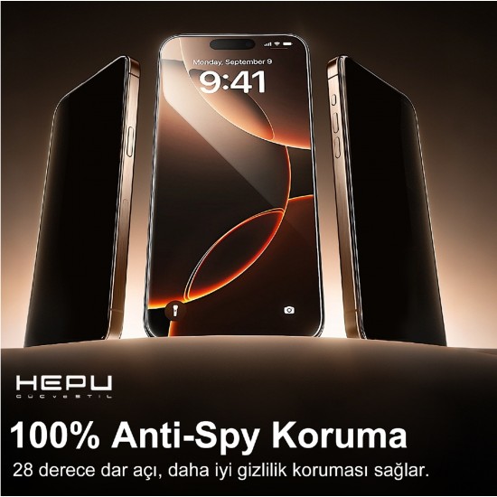 Titan Privacy Apple Iphone Hayalet Ekran Koruyucu 9H iphone 17/iphone 16/ iphone 15/iphone 14/13/12/11 Tüm modeller İçin HD Ekran Koruyucu Darbelere Dayanıklı Premium Temperli Cam 
