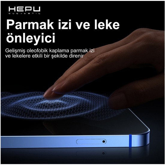 Hepu Titan Clear Apple iPhone Ekran Koruyucu 9H Temperli Cam iPhone 17/16/15/14/13/12/11 Tüm Modeller için HD Ekran Koruyucu Darbelere Dayanıklı Premium