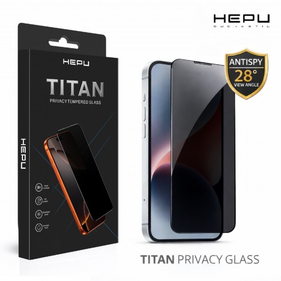 Titan Privacy Apple Iphone Hayalet Ekran Koruyucu 9H iphone 17/iphone 16/ iphone 15/iphone 14/13/12/11 Tüm modeller İçin HD Ekran Koruyucu Darbelere Dayanıklı Premium Temperli Cam 