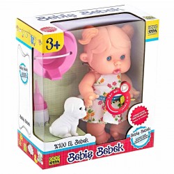 Altını Islatan Türkçe Konuşan Bebiş Bebek 26 cm - Kıvırcık Toplu Saçlı- Düz Toplu Saçlı